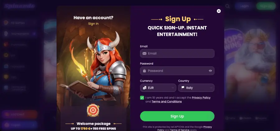 Spinando Casino Login